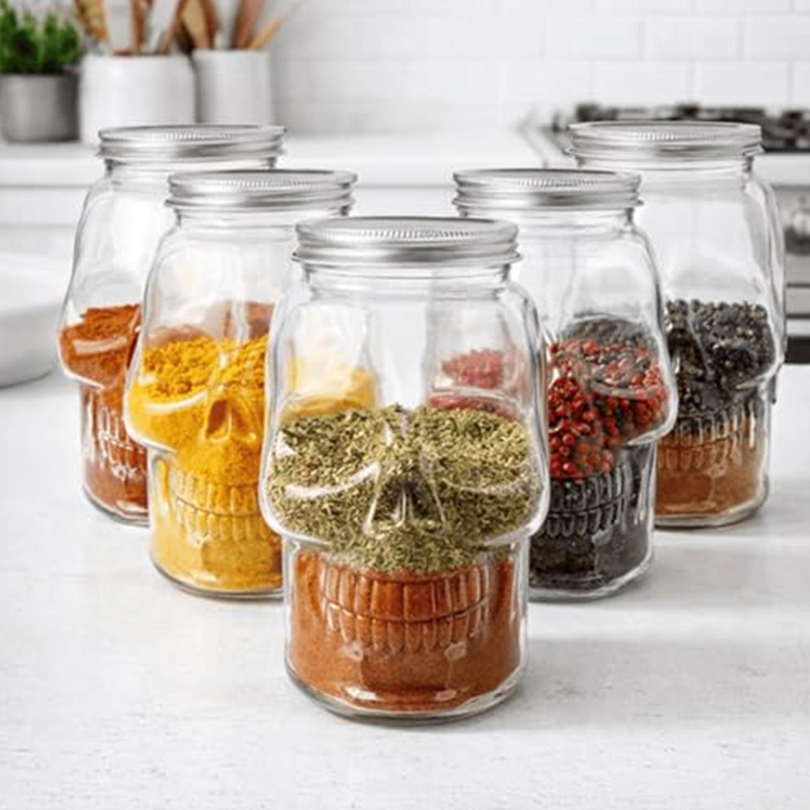 Meal Prep For A Day - Bocaux transparents en forme de crâne