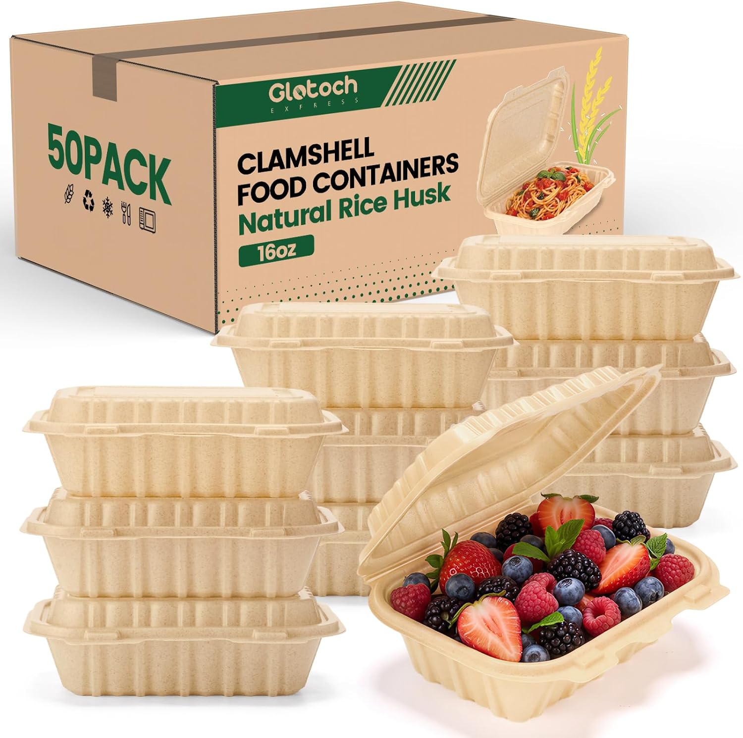 Meal Prep Recipes - Lot de 50 contenants à emporter