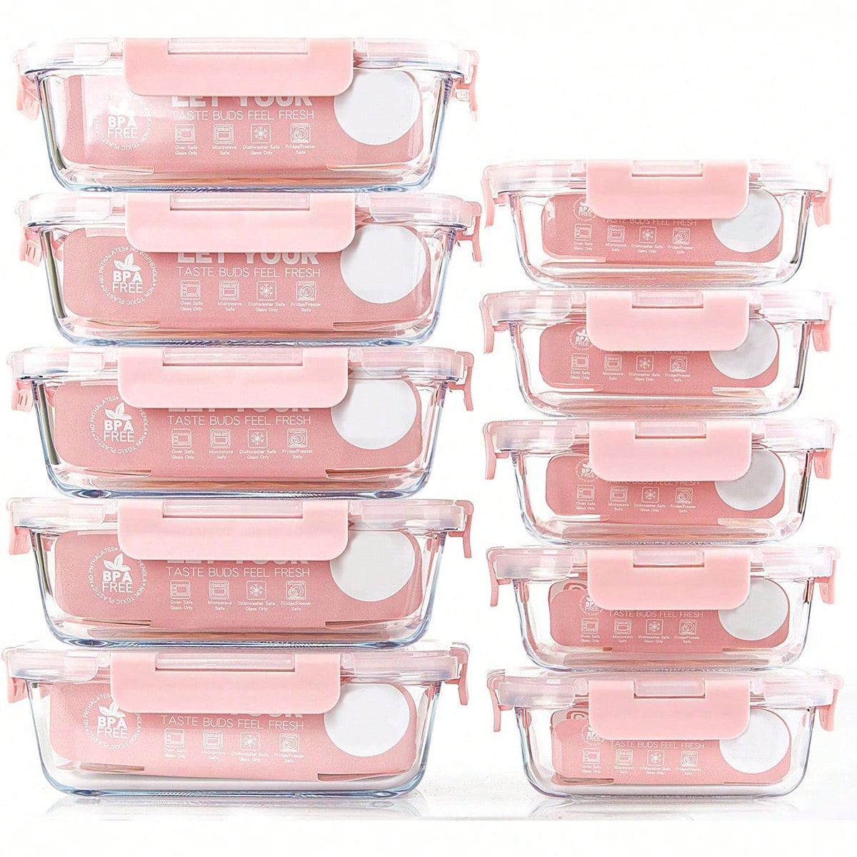 Meal Prep Recipes - Lot de 10 récipients en verre