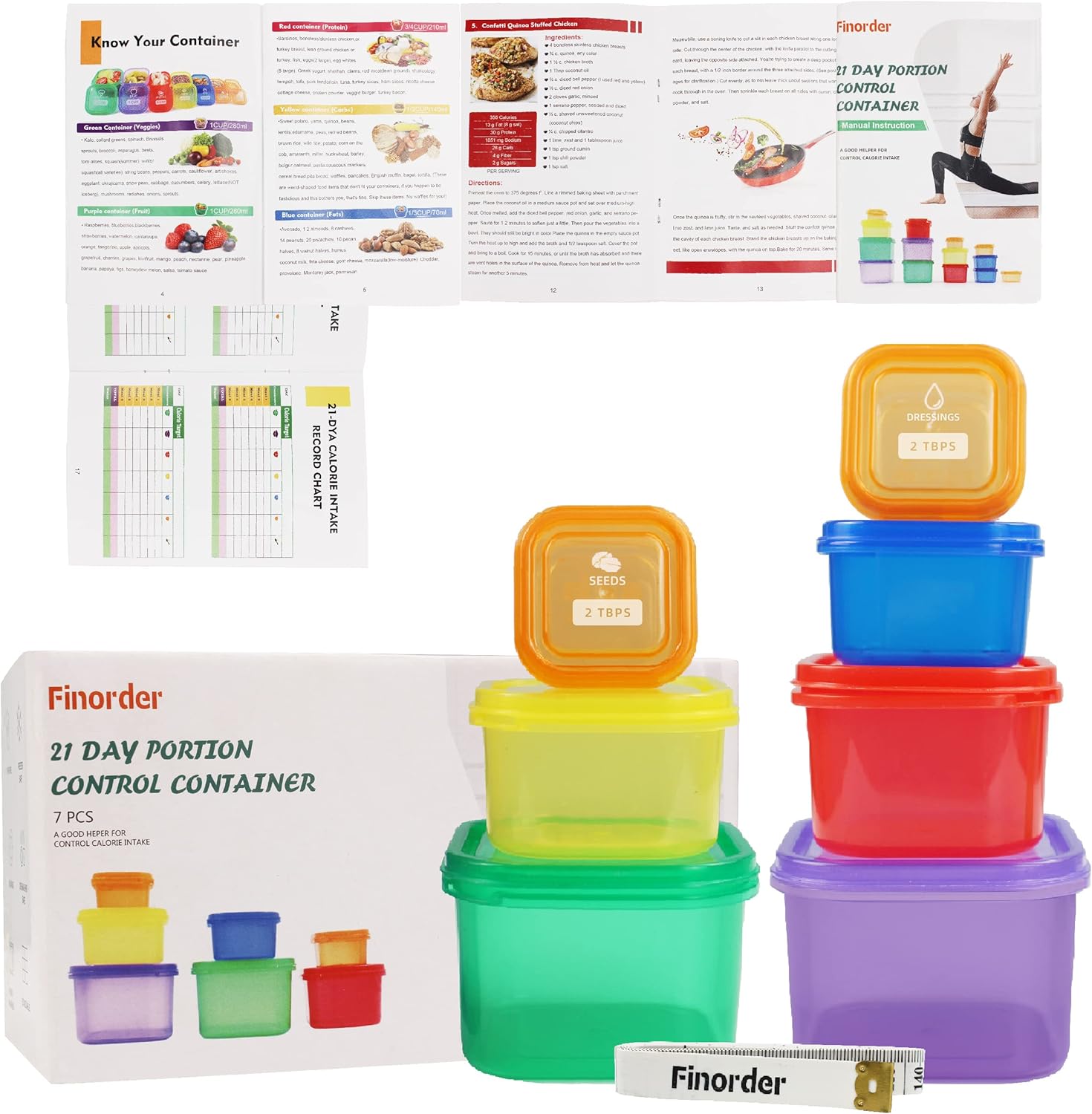 Meal Prep For A Day - Kit de conteneurs de contrôle de